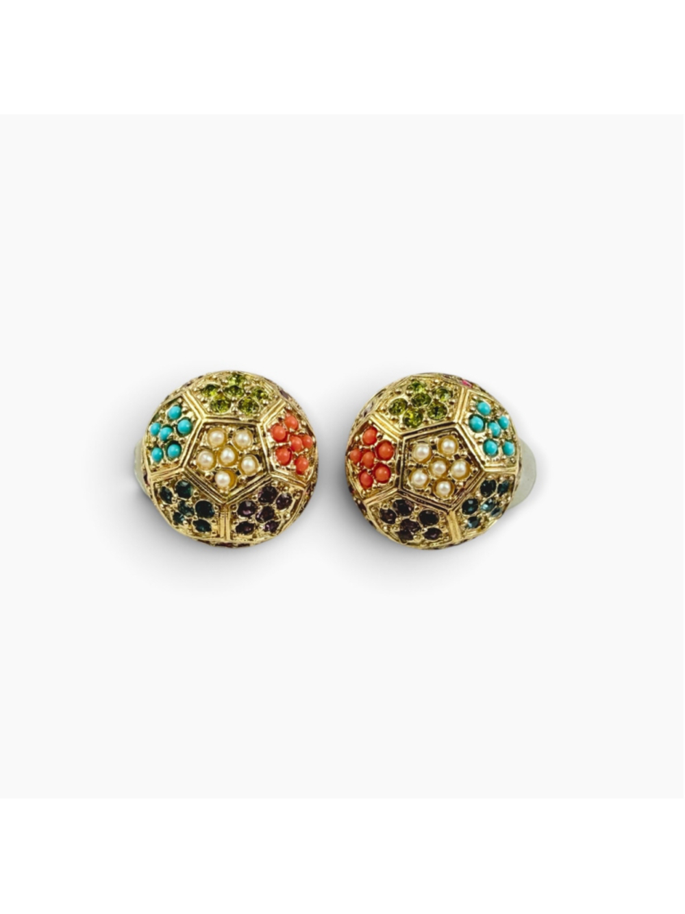 D’Orlan Buried Treasure Swarovski Crystal Clip On Earrings, Vintage - Picture 5 of 7